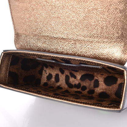 Dolce & Gabbana Metallic Dauphine Mini Millennials Love Princess Shoulder Bag Gold Silver 5 of 6
