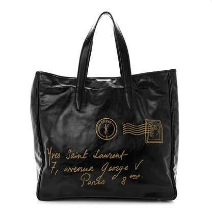 Saint Laurent Textured Patent Small Y-Mail Tote Black 1 of 9