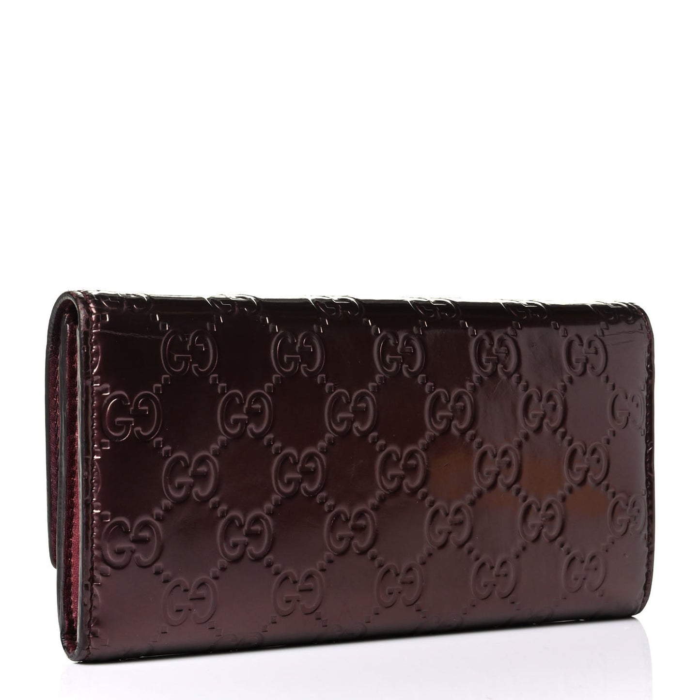 Shine Guccissima Lovely Heart Continental Wallet Scarlatto