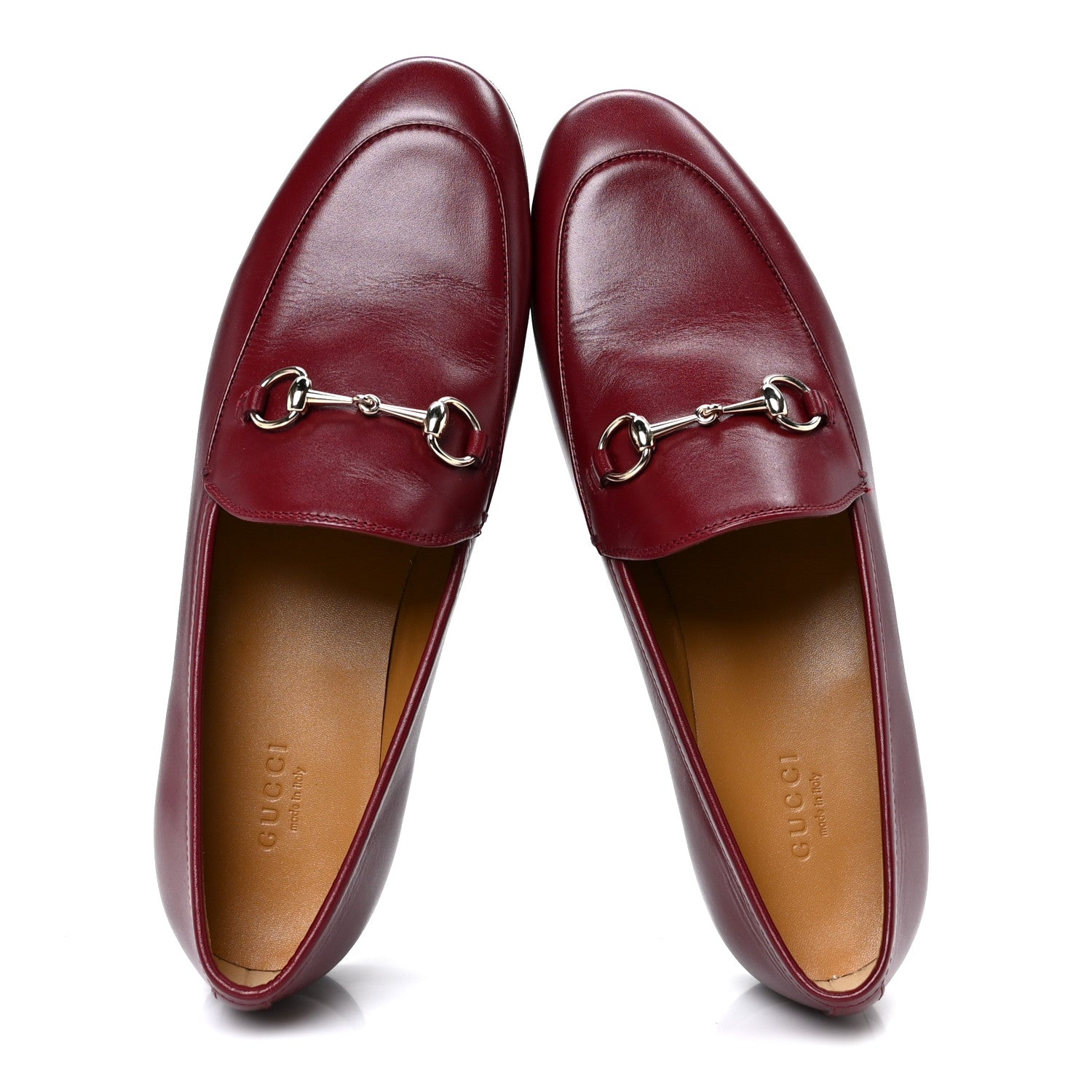 Gucci Betis Glamour Calfskin Womens Jordaan Loafers 39.5 Rosso Ancora 2 of 10
