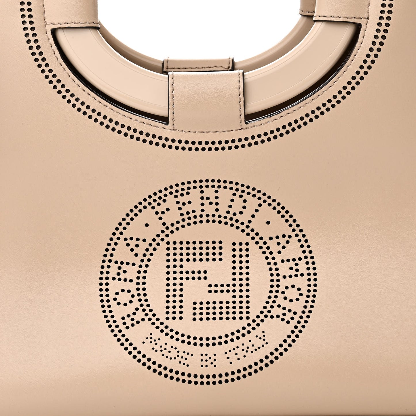 Vitello Liberty Plexiglass Stamp Patch Perforated Small Runaway Shopper Tote Nuvola