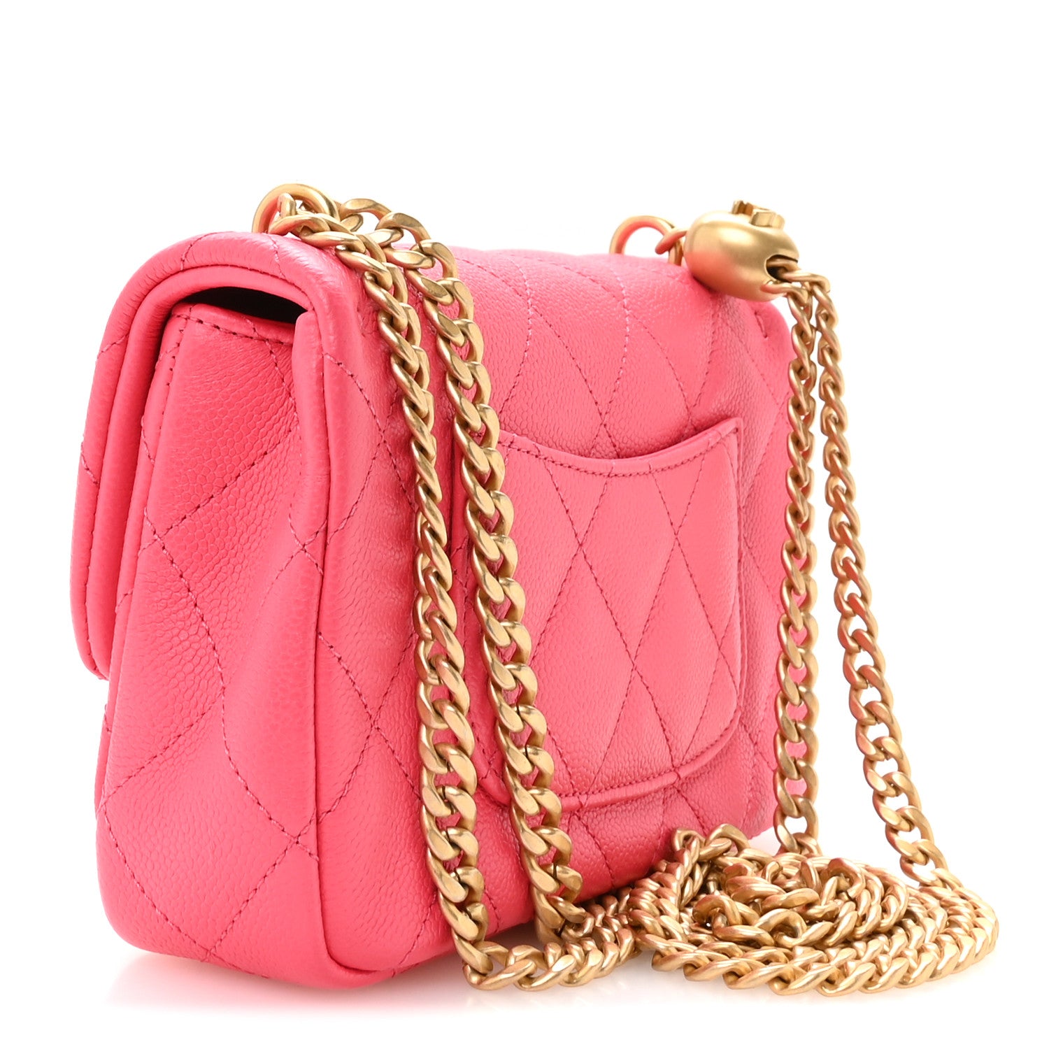 Chanel Caviar Quilted Mini Rectangular Sweetheart Flap Fuchsia 3 of 11