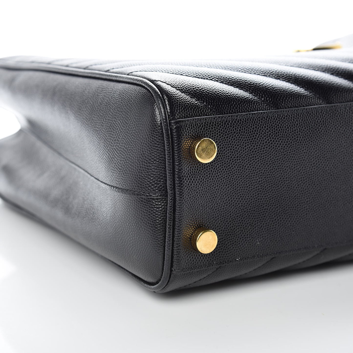 Grain De Poudre Matelasse Chevron Monogram Shopping Bag Black