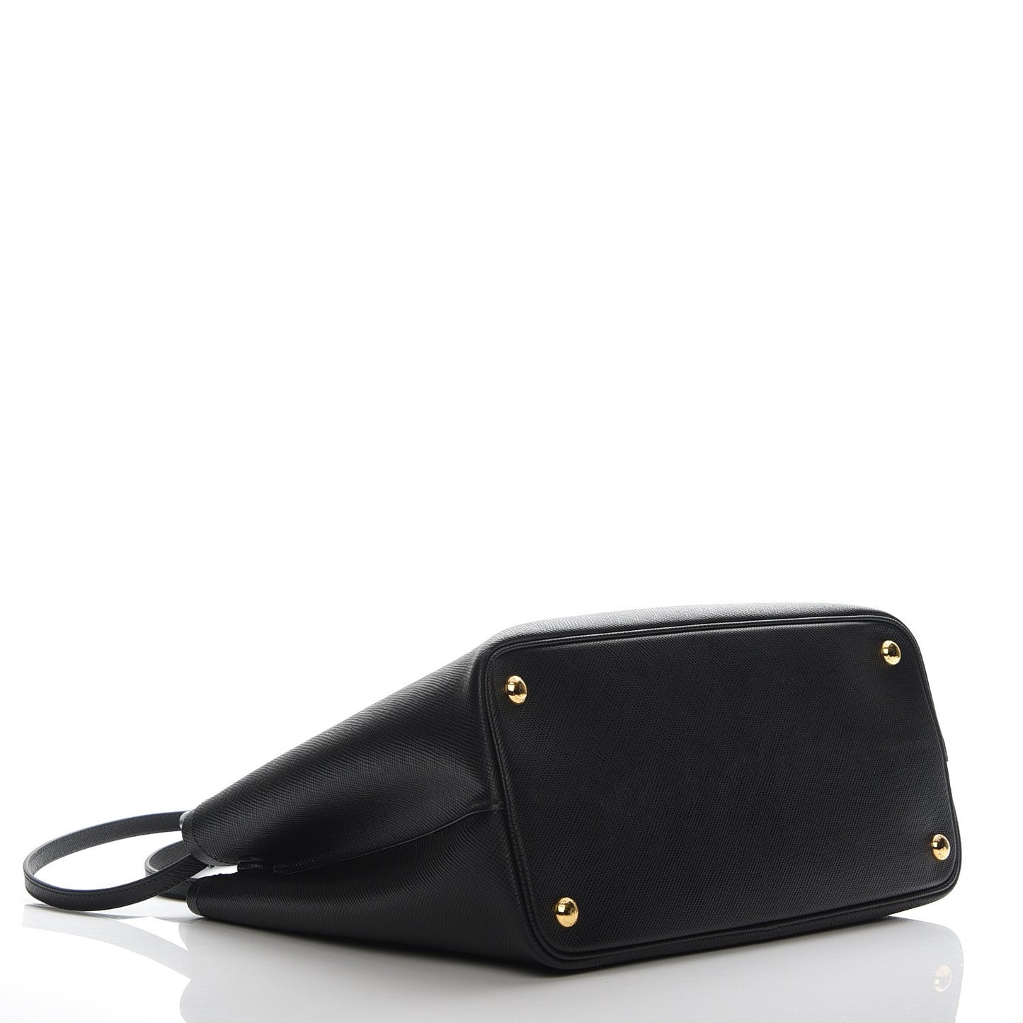 Saffiano Cuir Medium Double Bag Black Fuoco