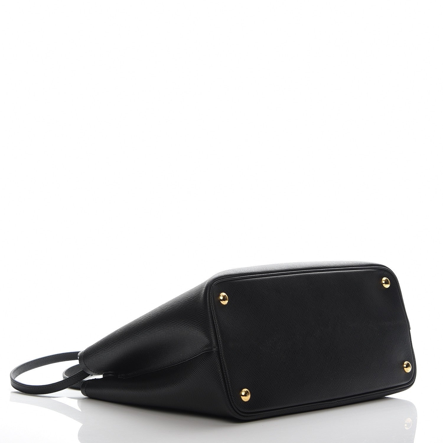 Prada Saffiano Cuir Medium Double Bag Black Fuoco 5 of 9