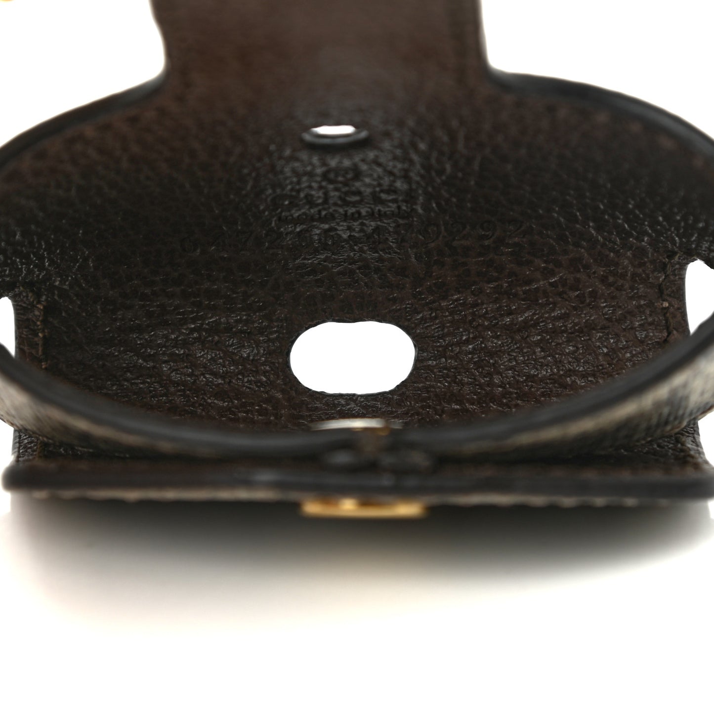 GG Supreme Monogram AirPods Case Necklace Beige Ebony