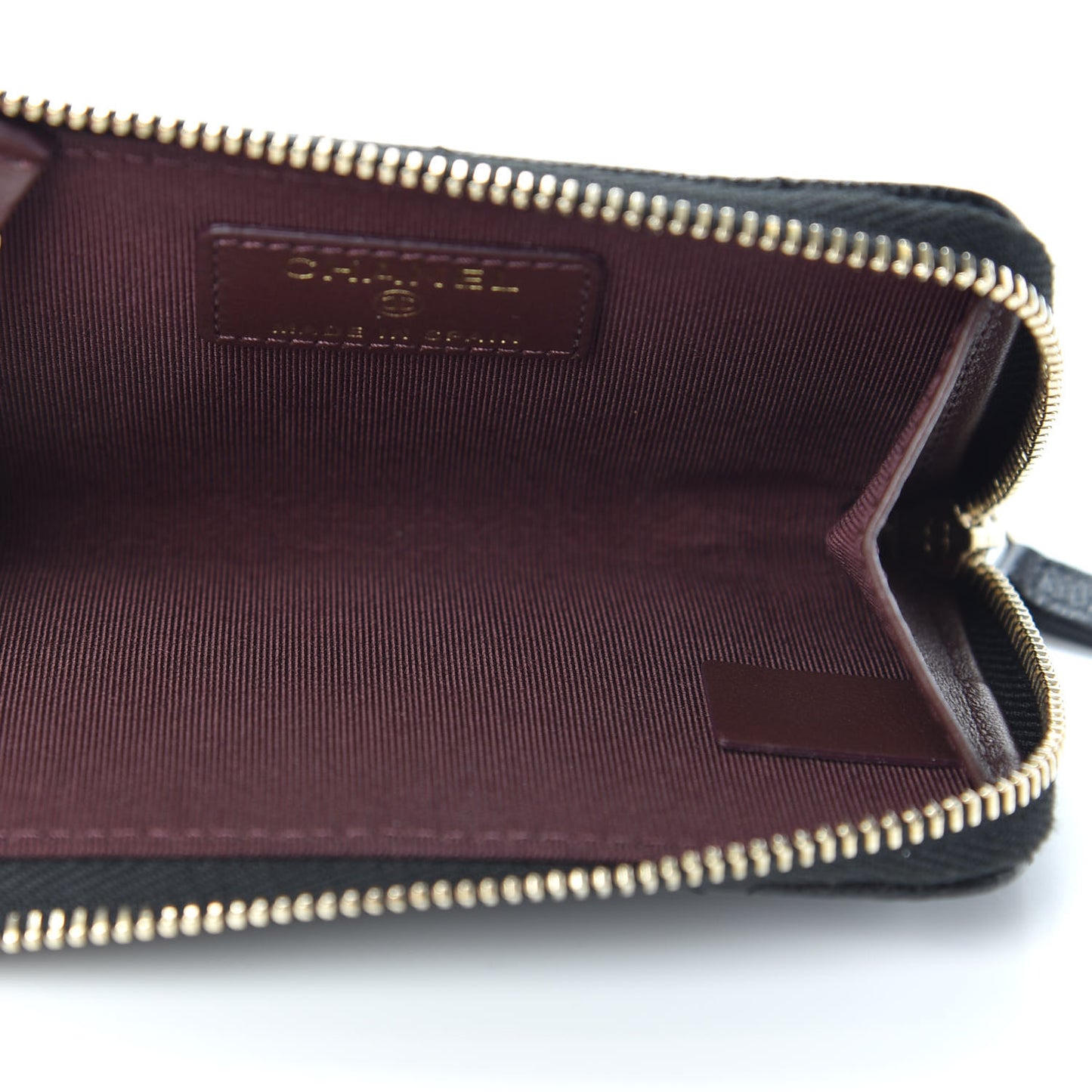Caviar Quilted Zipped Key Holder Case Black