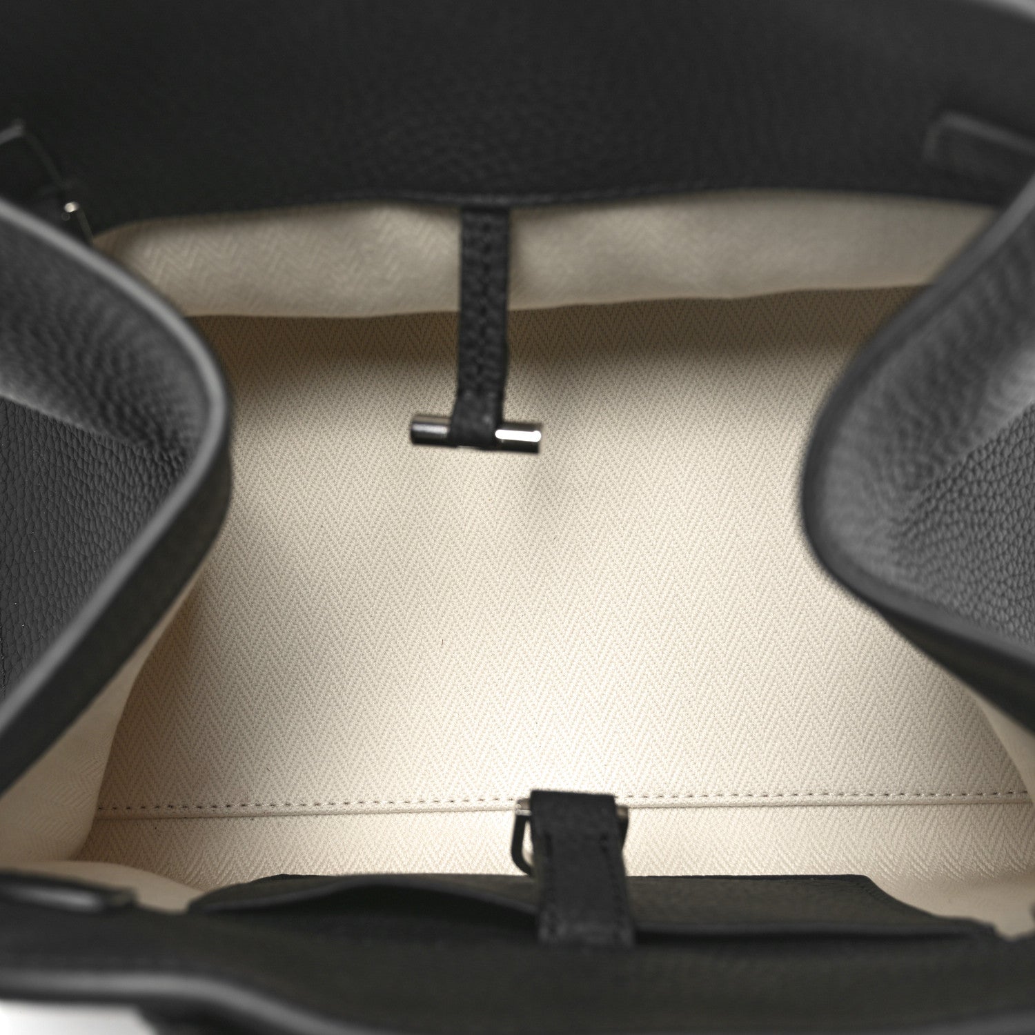 The Row Grained Calfskin Soft Margaux 10 Bag Black 3 of 7