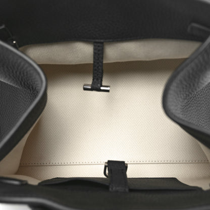 The Row Grained Calfskin Soft Margaux 10 Bag Black 3 of 7