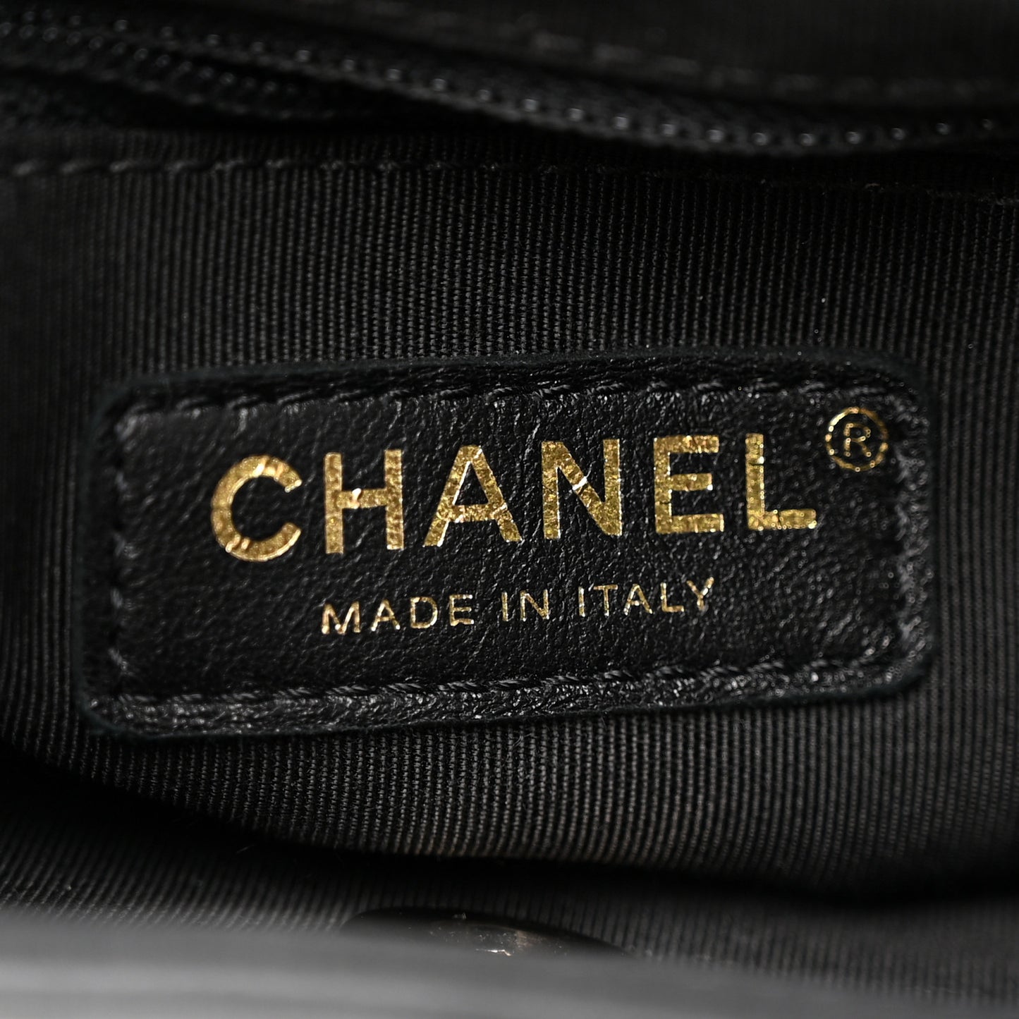 Grained Calfskin Chevron Stitched Backpack Black