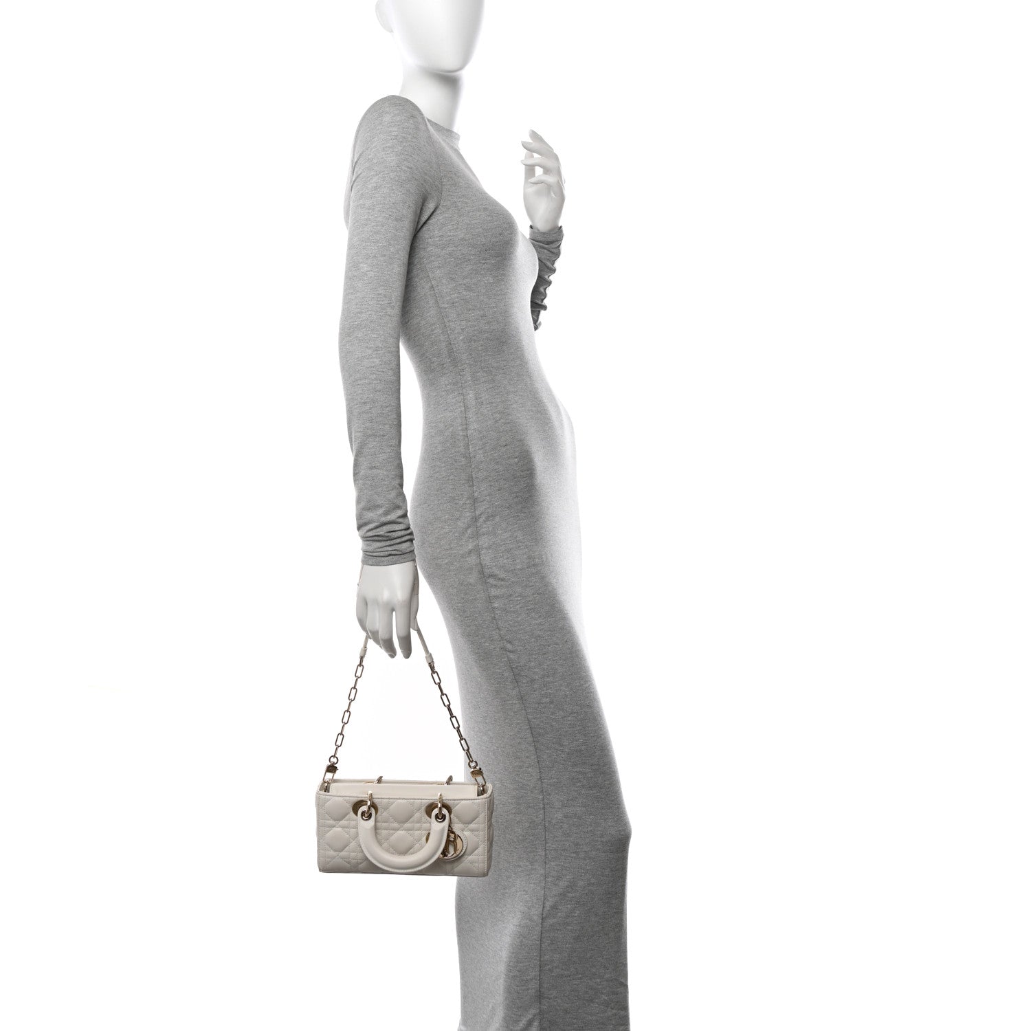 Christian Dior Lambskin Cannage Small Lady D-Joy Latte 2 of 10