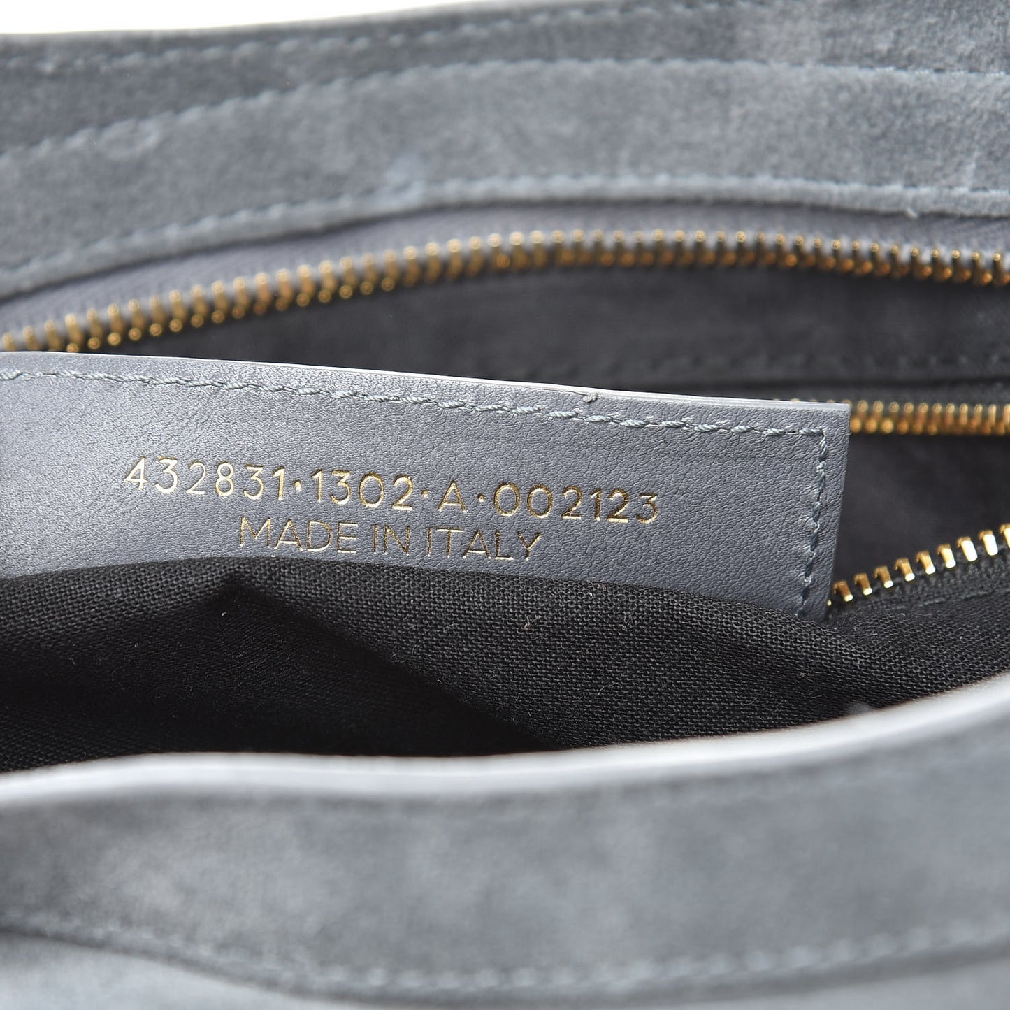 Baby Daim Suede Gold Metallic Edge Hardware City Gris Plomb