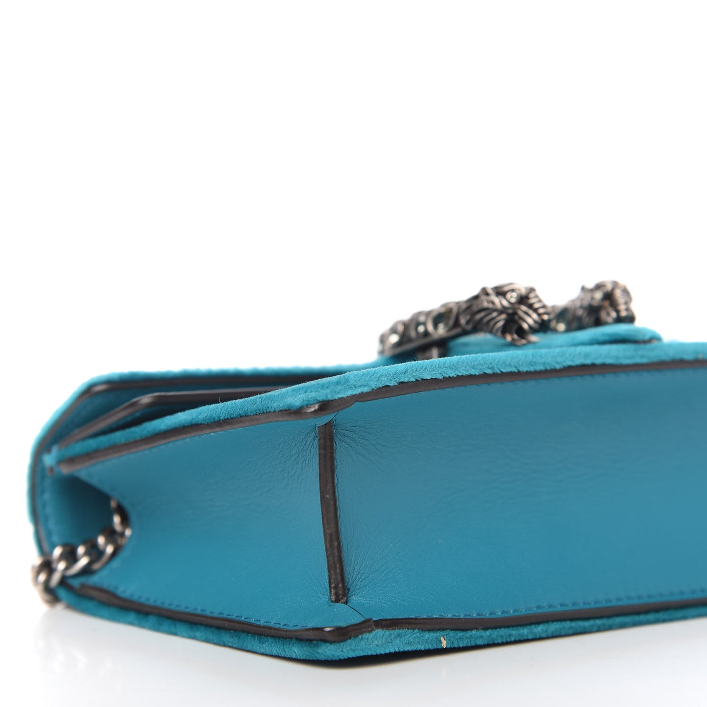 Velvet Super Mini Dionysus Shoulder Bag Pavone Cyan