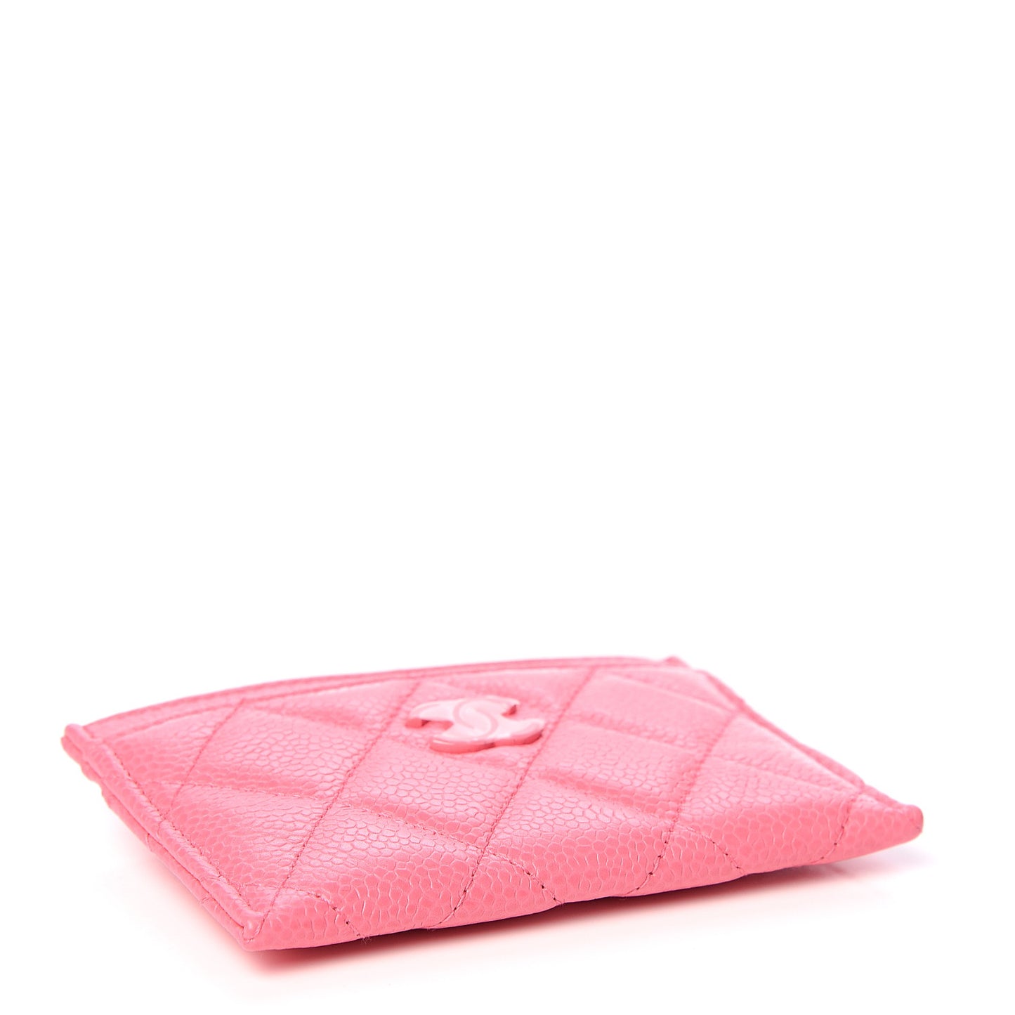 Caviar Quilted Card Holder Pink