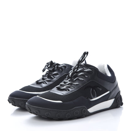 Chanel Lycra Womens CC Sneakers 41 Black White 3 of 8