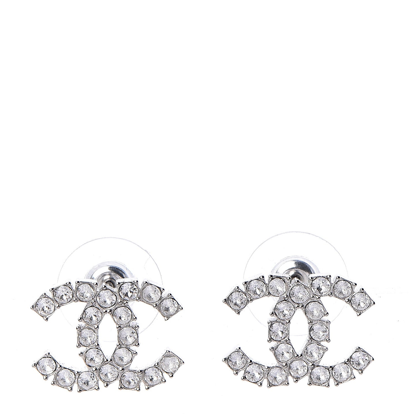 Crystal CC Earrings Silver