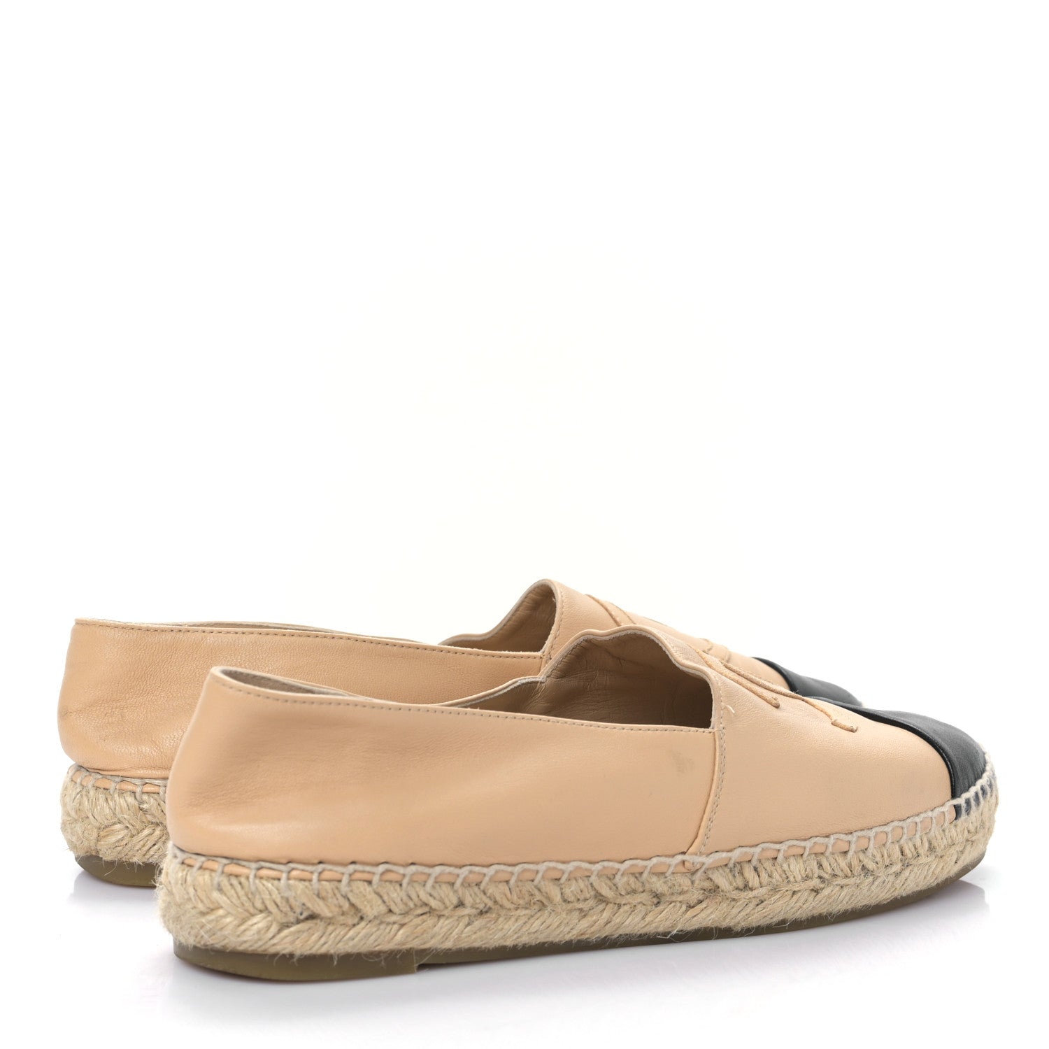 Chanel Lambskin CC Espadrilles 39 Beige Black 4 of 8