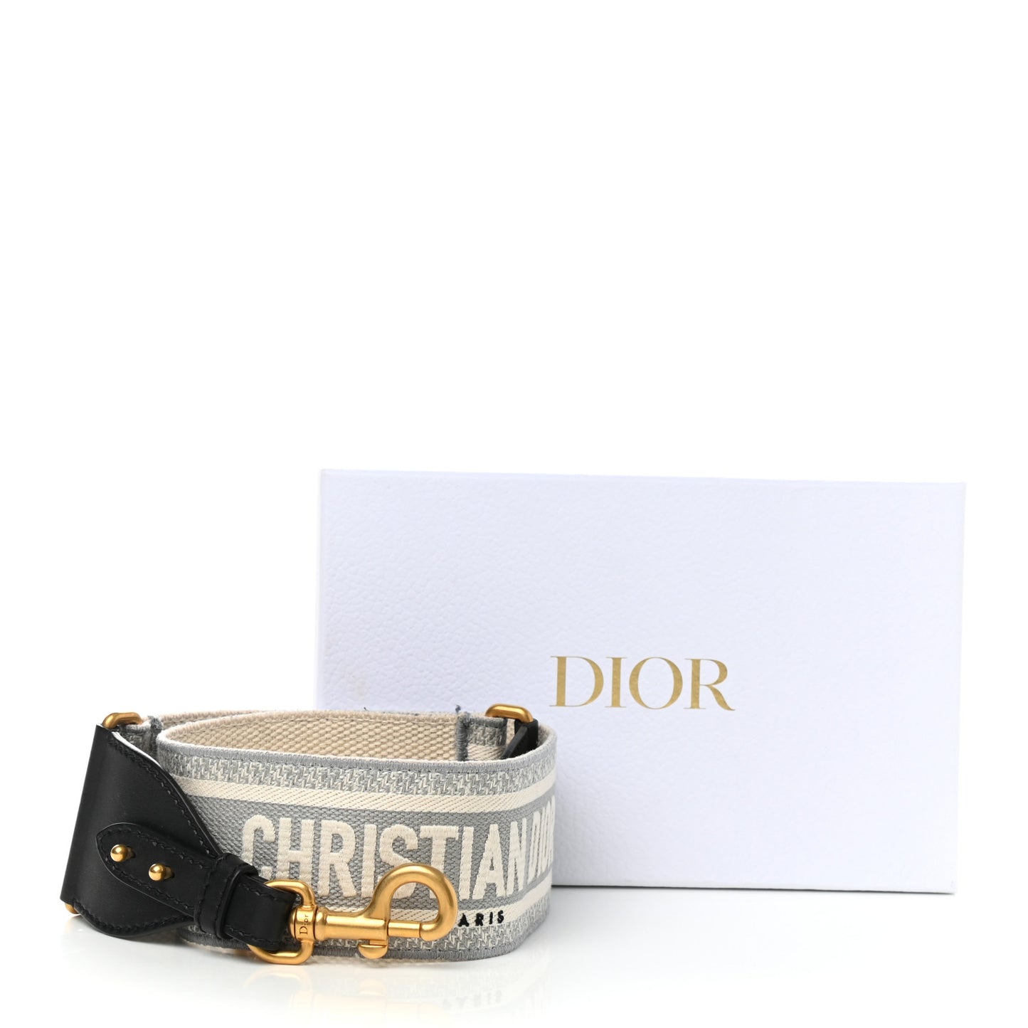 Canvas Embroidered Shoulder Strap Grey