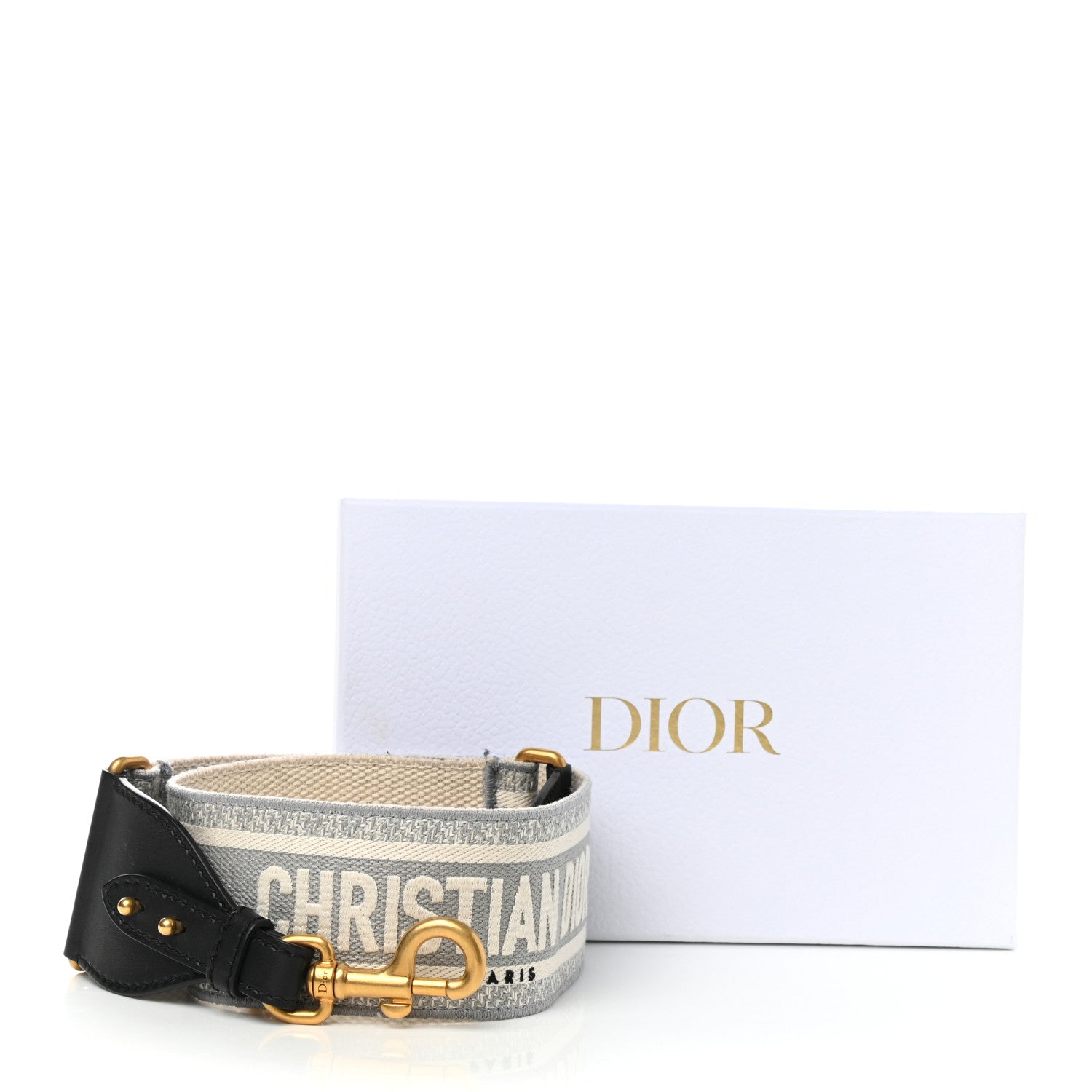 Christian Dior Canvas Embroidered Shoulder Strap Grey 7 of 7