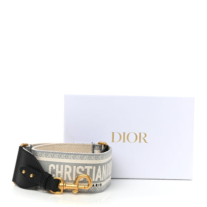 Christian Dior Canvas Embroidered Shoulder Strap Grey 7 of 7
