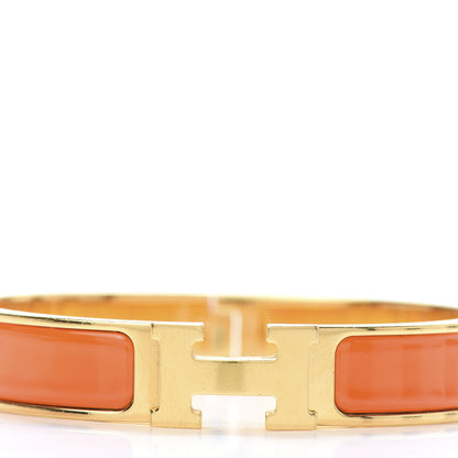 Hermes Enamel Narrow Clic Clac H Bracelet GM Orange 5 of 5
