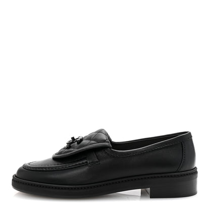 Chanel Lambskin Quilted CC Turnlock Loafers 36 Black 1 of 10