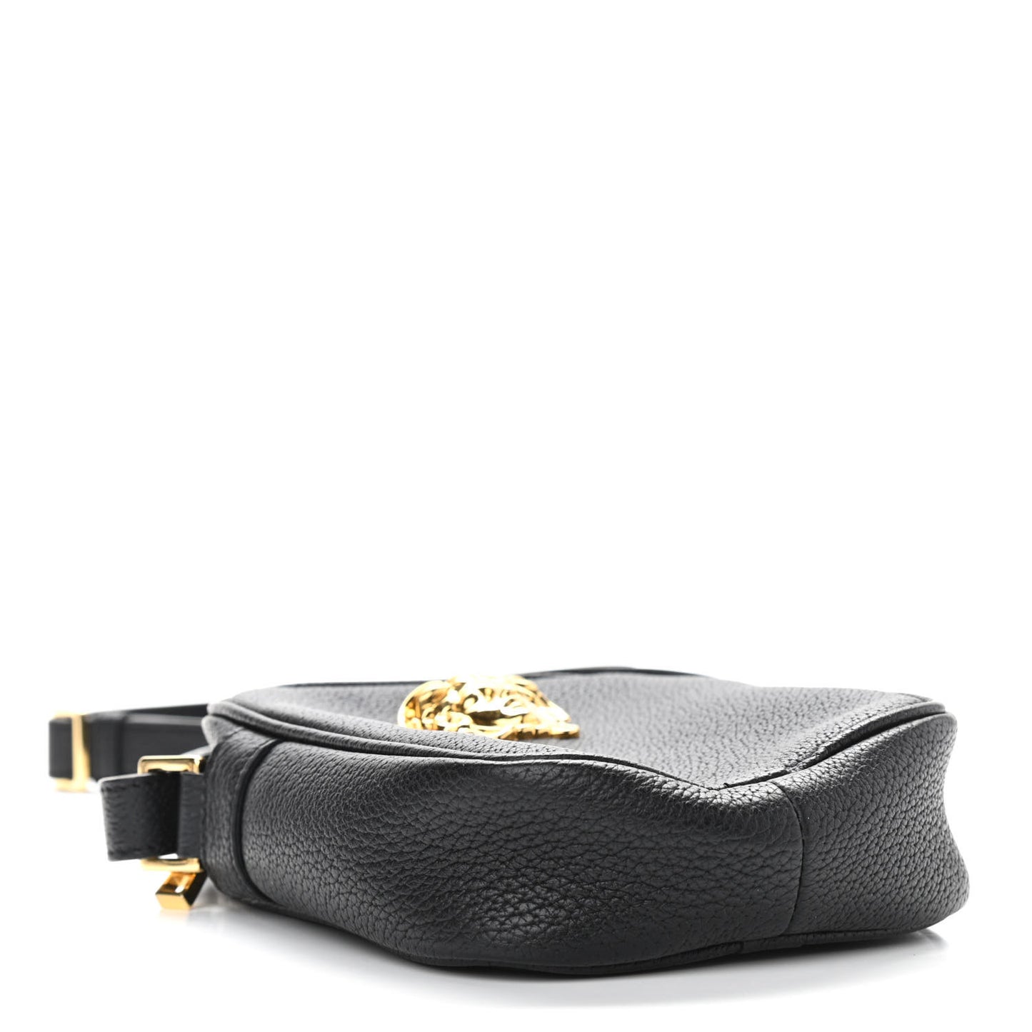 Grained Calfskin Small Medusa Messenger Bag Black