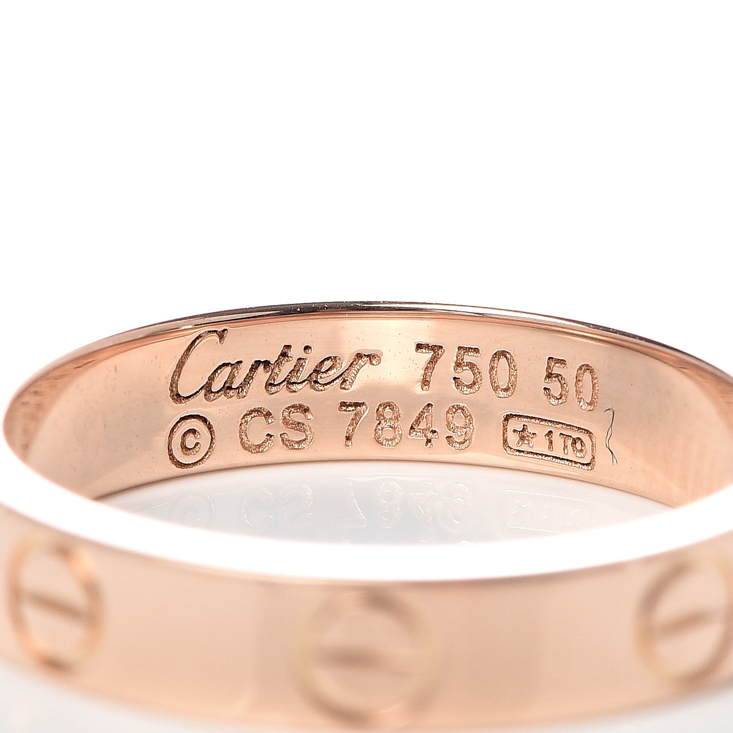 18K Pink Gold 3.5mm LOVE Wedding Band Ring 50 5.25