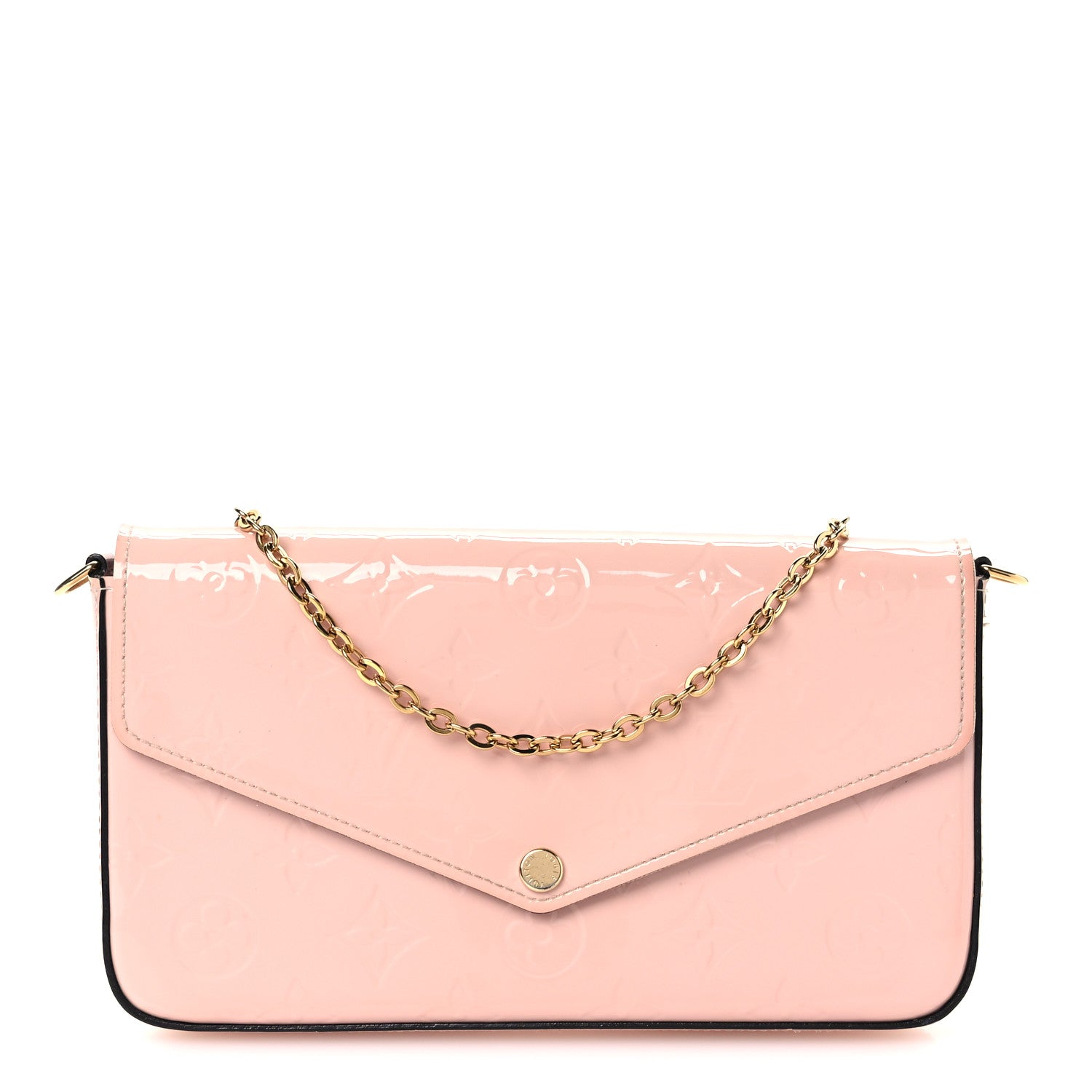 Louis Vuitton Vernis Felicie Chain Wallet Rose Ballerine 1 of 11