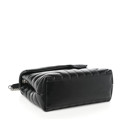 Saint Laurent Calfskin Y Quilted Monogram Small Loulou Chain Satchel Black 4 of 11
