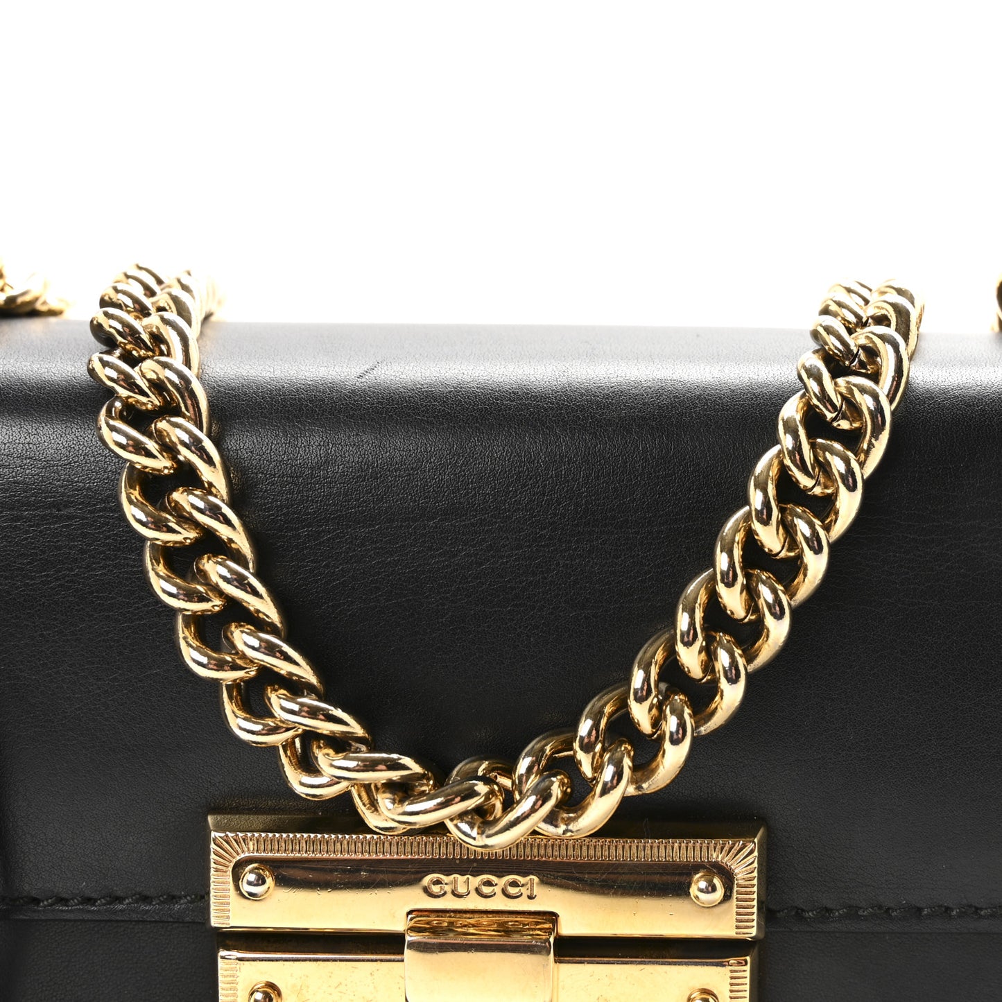 Calfskin Small Padlock Shoulder Bag Black