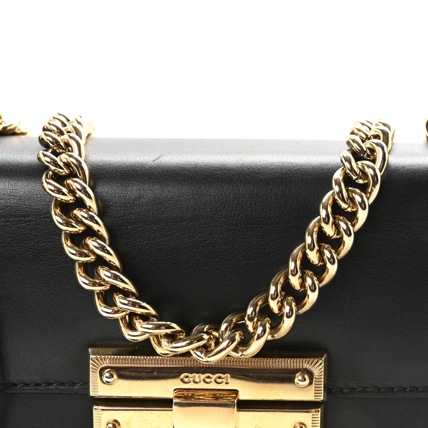 Gucci Calfskin Small Padlock Shoulder Bag Black 8 of 10