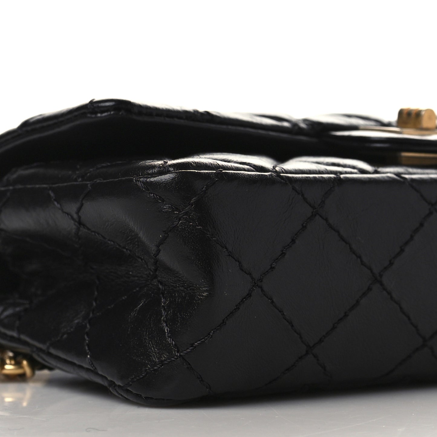 Aged Calfskin Quilted 2.55 Reissue Flap Belt Bag Clutch Black