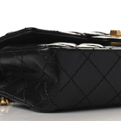 Chanel Aged Calfskin Quilted 2.55 Reissue Flap Belt Bag Clutch Black 8 of 10
