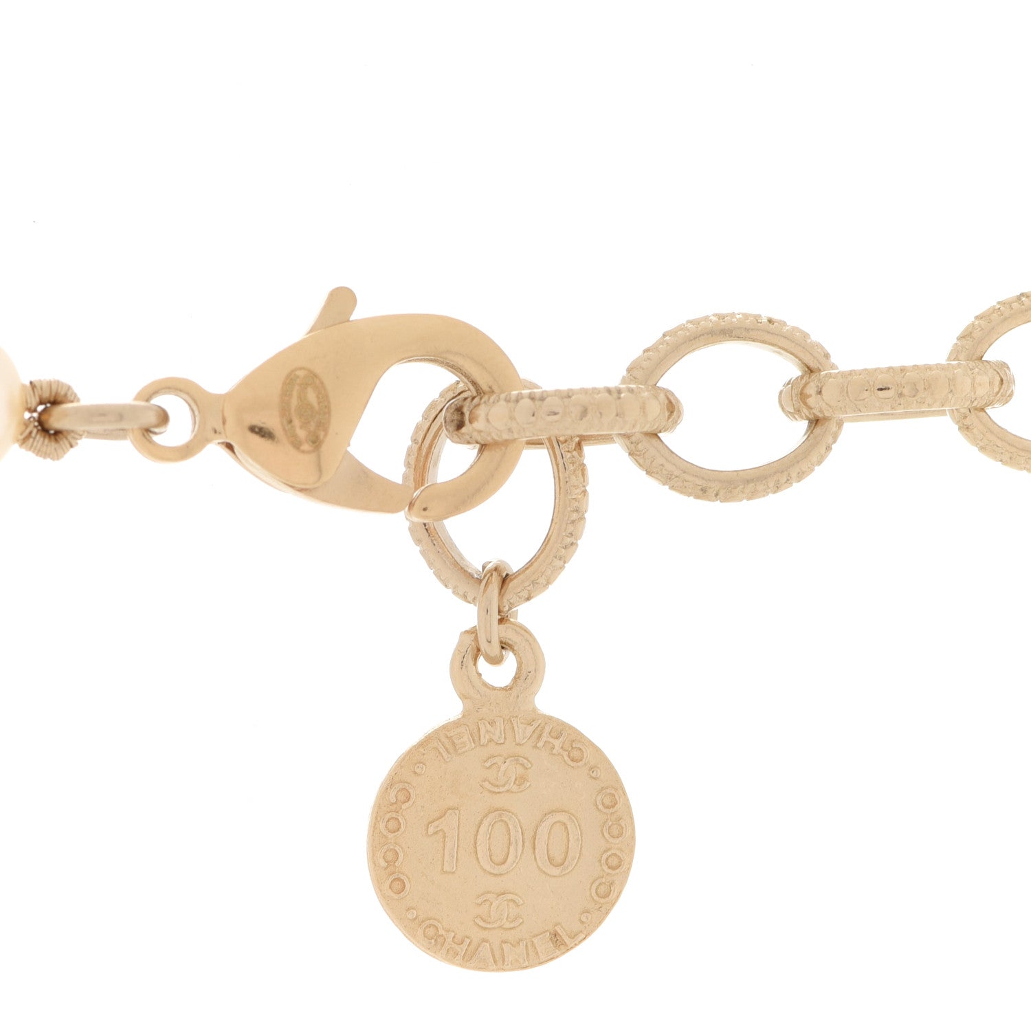 Chanel Pearl CC 100th Anniversary Necklace Light Gold 5 of 6