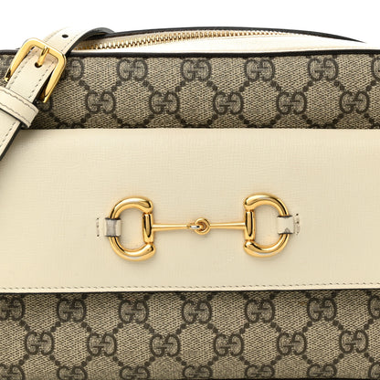 Gucci GG Supreme Monogram Small Horsebit 1955 Shoulder Bag Beige Mystic White 8 of 14