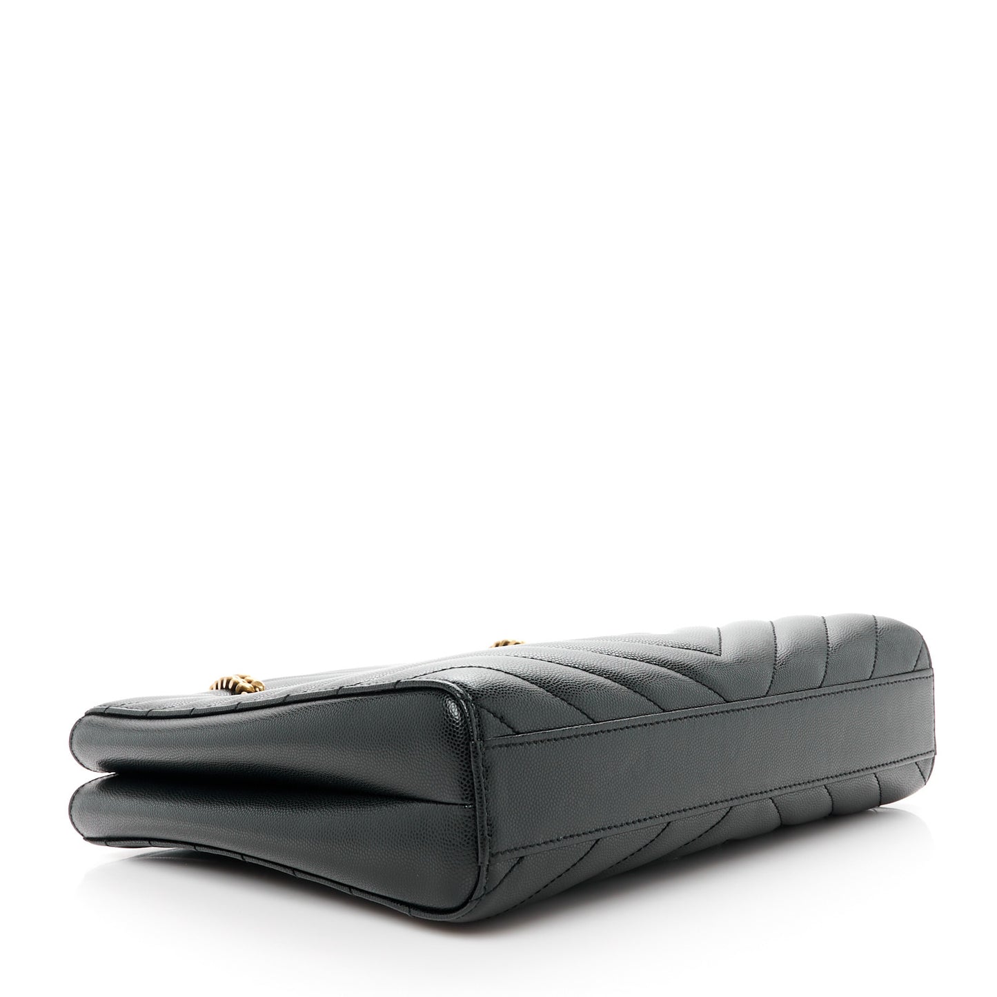 Grain De Poudre Matelasse Chevron Small Tribeca Shopping Bag Black