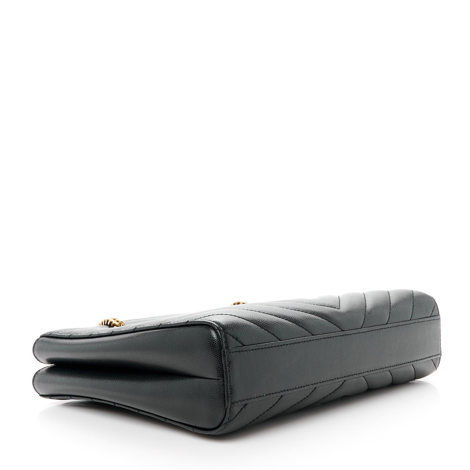 Saint Laurent Grain De Poudre Matelasse Chevron Small Tribeca Shopping Bag Black 4 of 11