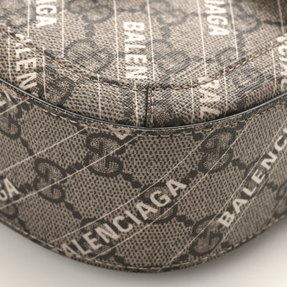 Gucci X BALENCIAGA GG Supreme Monogram Web Logo Print Mini Horsebit 1955 Shoulder Bag Beige Ebony 10 of 10