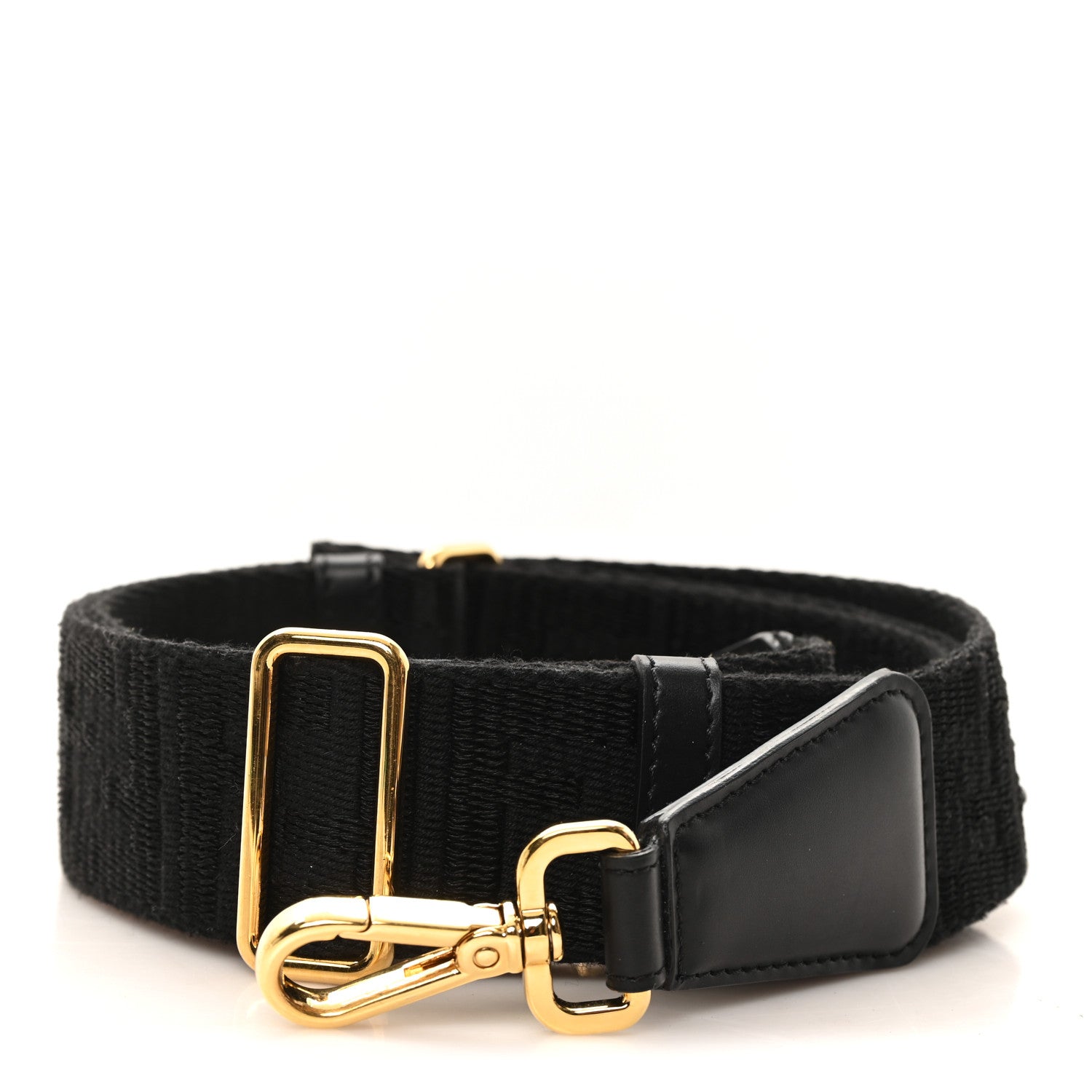 Fendi Ribbon Vitello Seta FF 1974 Adjustable Strap You Black 1 of 3