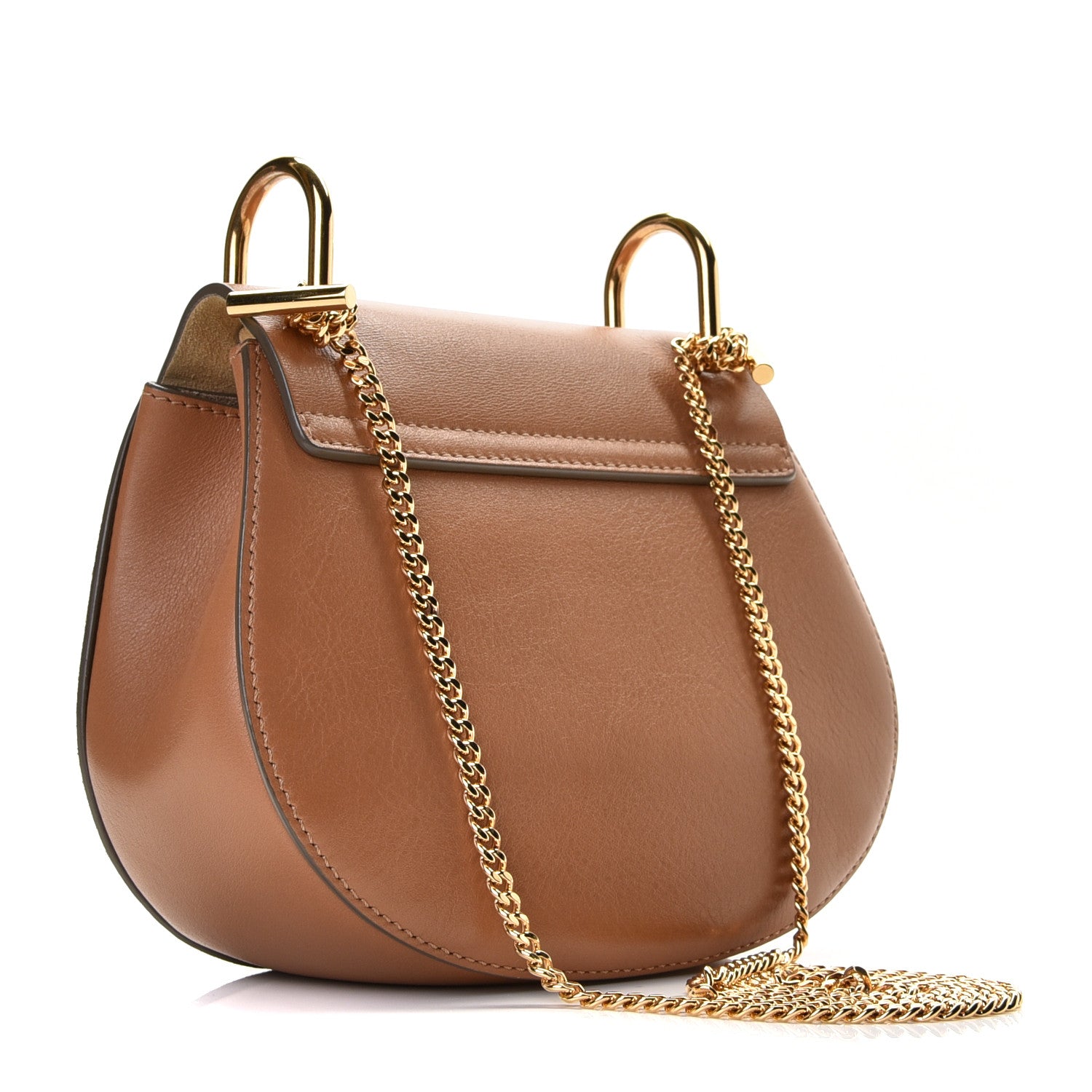 Chloe Suede Smooth Calfskin Drew Shoulder Bag Milky Coffee 3 of 10