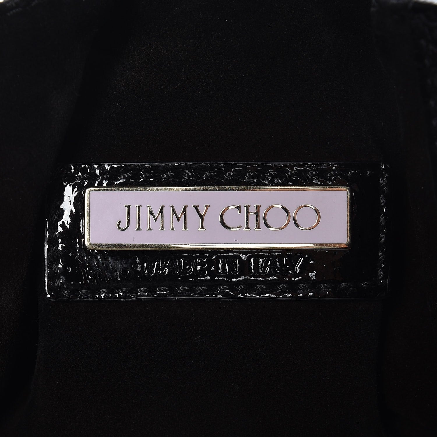 Jimmy Choo Patent Suede Mandah Shoulder Bag Black 7 of 8