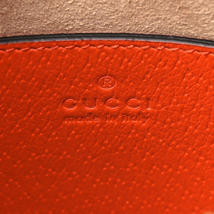 Gucci Textured Dollar Calfskin Mini Diana Dome Tote Bag Deep Orange Spicy Cyclamin 6 of 9