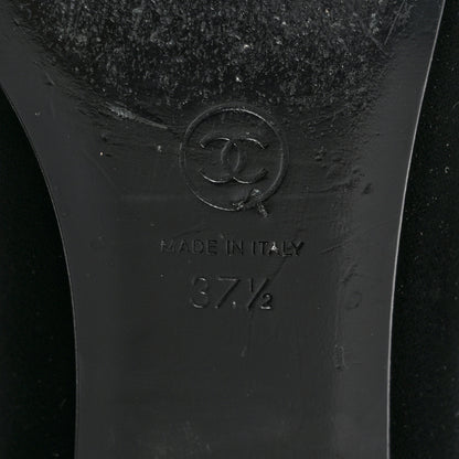 Chanel Velvet Grosgrain Mary Jane Flats 37.5 Black 8 of 12