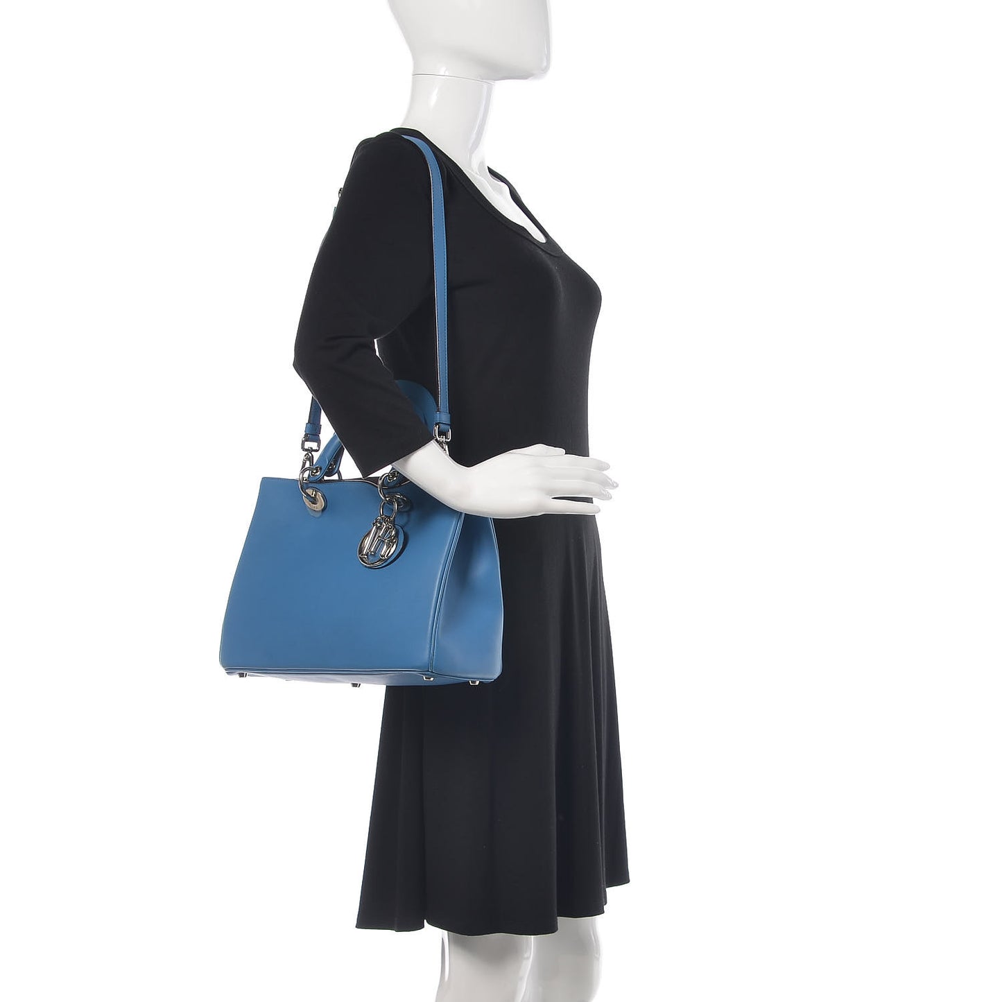Smooth Calfskin Medium Diorissimo Tote Blue