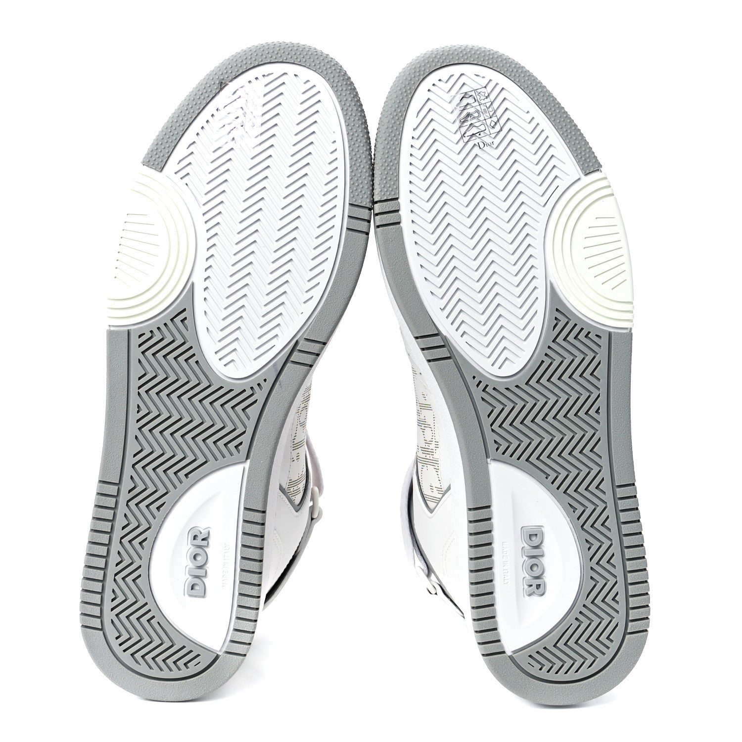 Christian Dior Smooth Calfskin Oblique Galaxy Perforated Mens B27 Mid Top Sneakers 43 White Grey 5 of 9