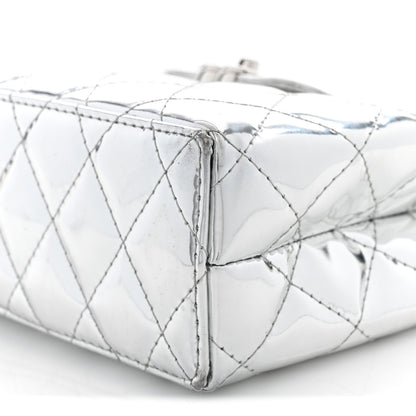 Chanel Mirror Calfskin Metallic Calfskin Quilted Nano Kelly Shopper Silvery 10 of 10