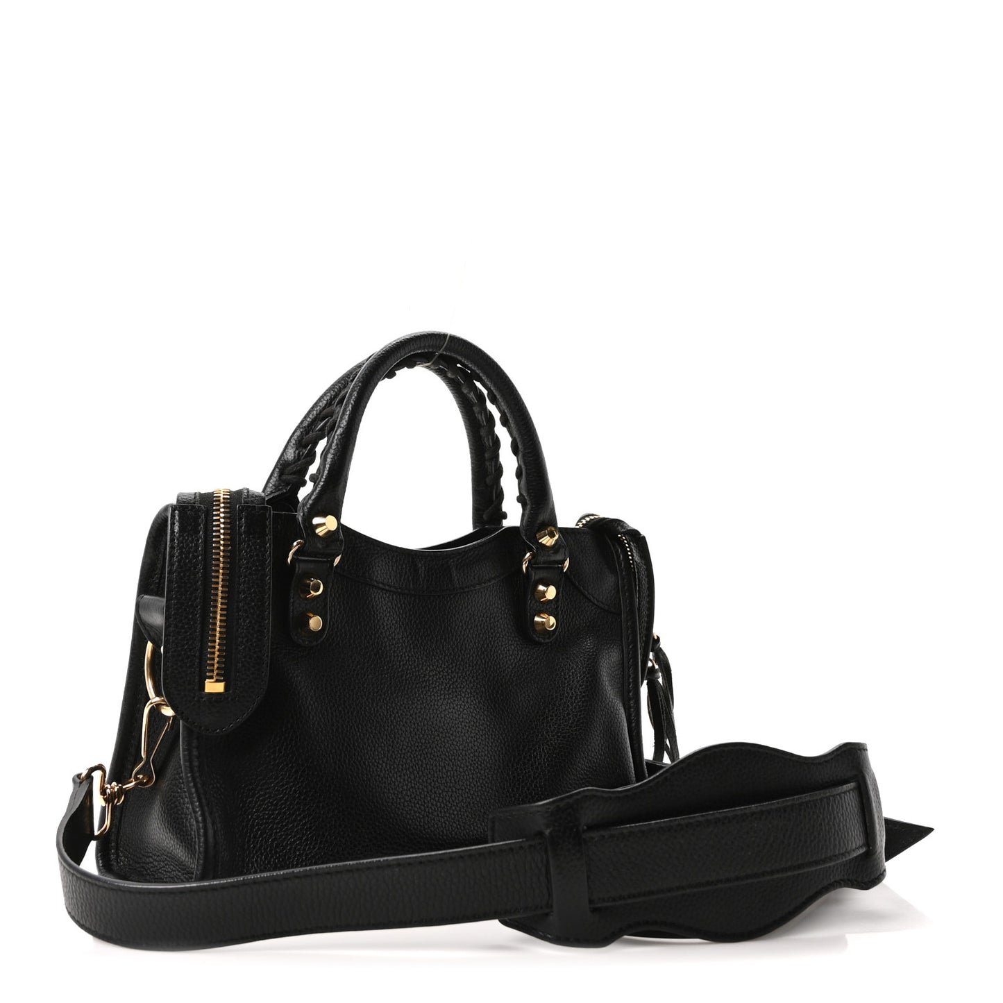 Agneau Classic Gold Hardware Mini City Black