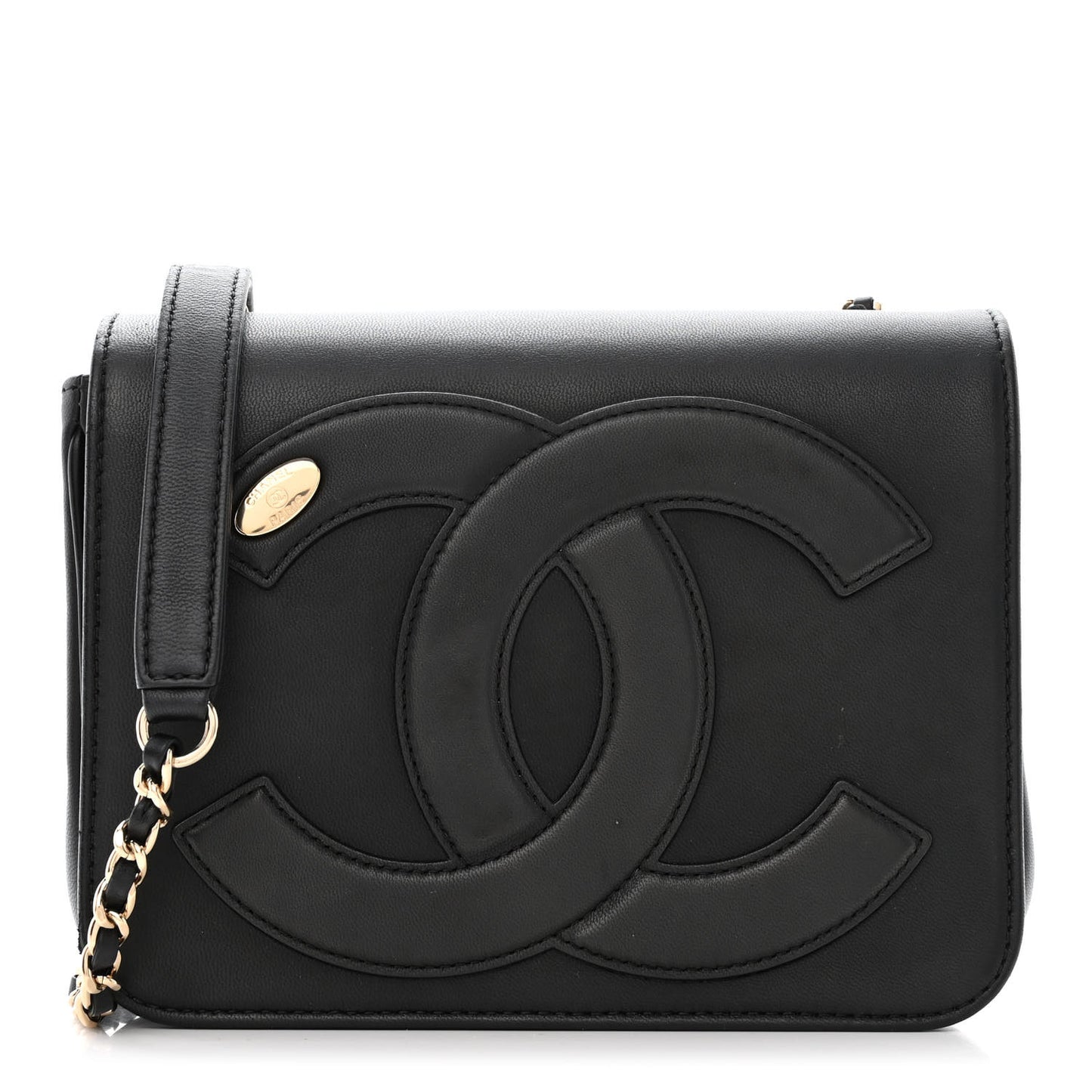 Lambskin CC Mania Flap Bag Black