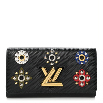 Louis Vuitton Epi Mechanical Flowers Twist Wallet Black 1 of 9